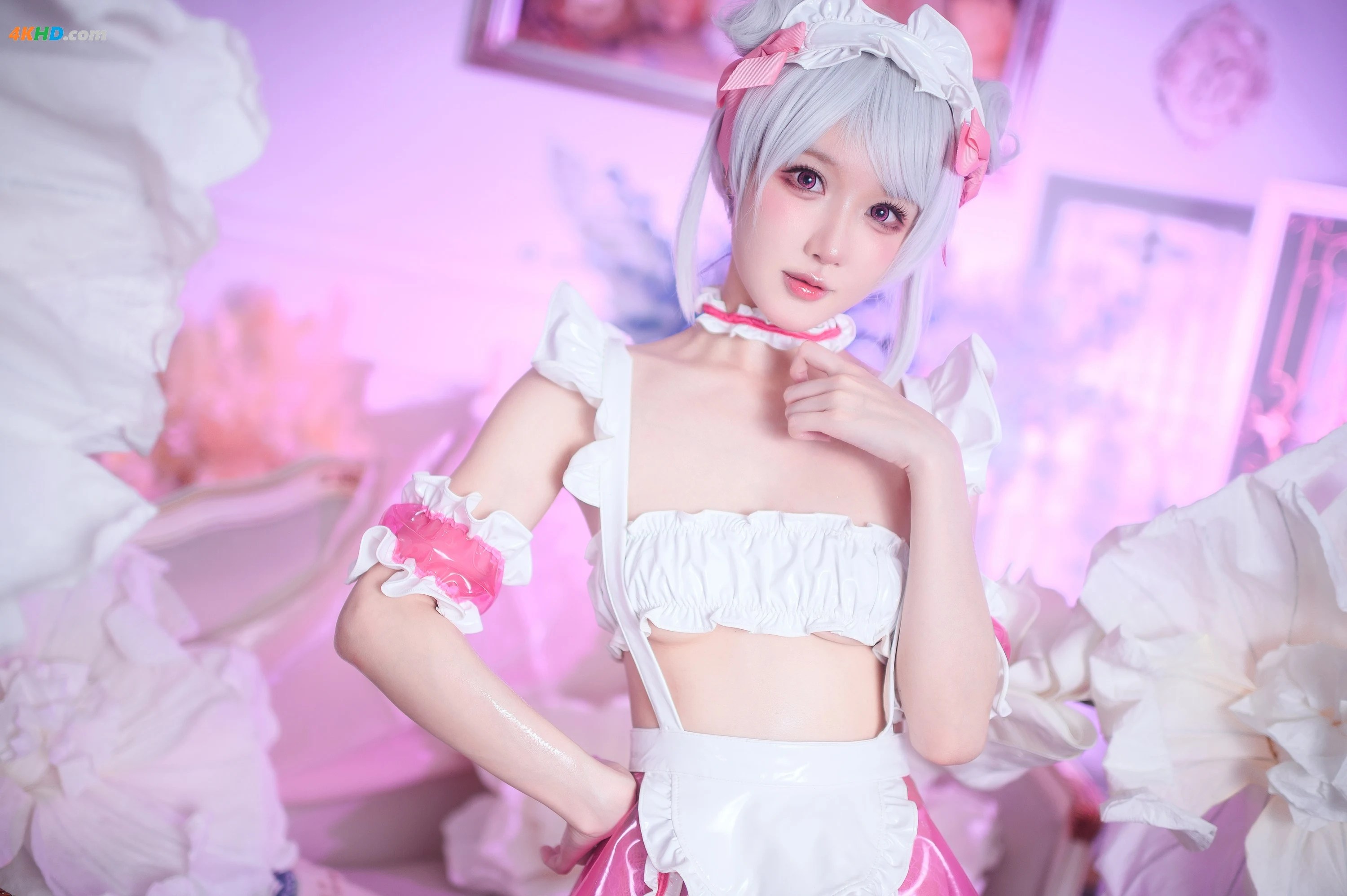 cosplay 阿包也是兔娘 – 七夕粉粉女仆[ 350MB-49photos]