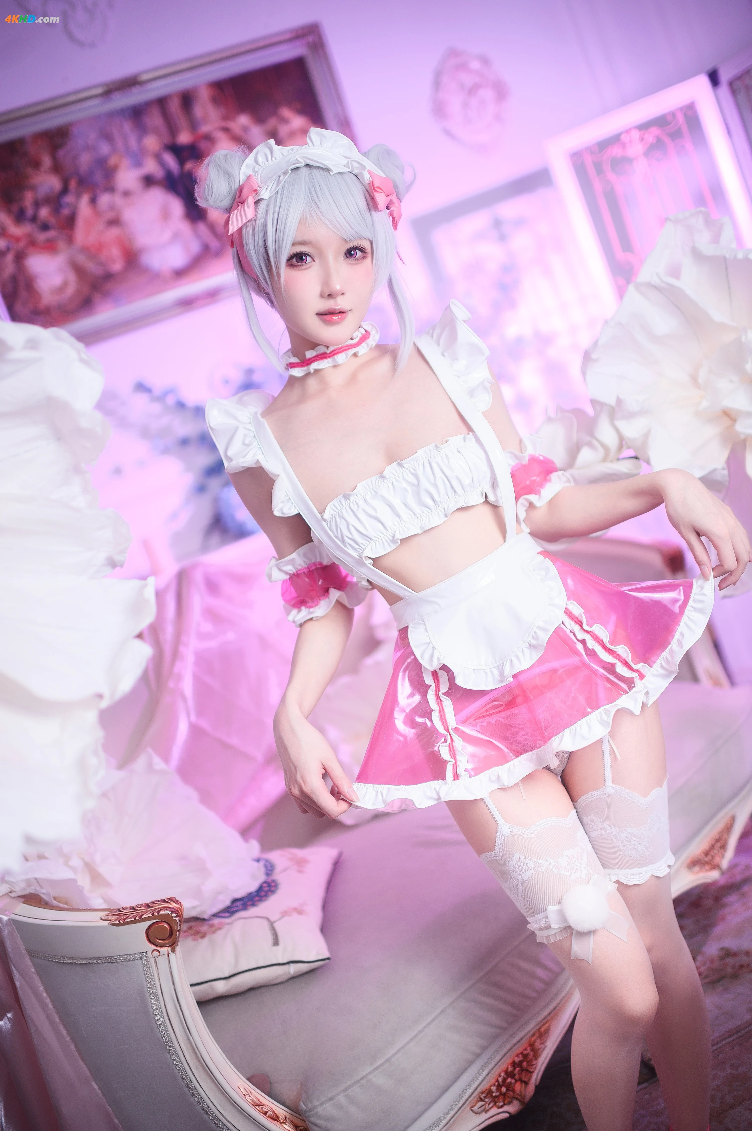 cosplay 阿包也是兔娘 – 七夕粉粉女仆[ 350MB-49photos]