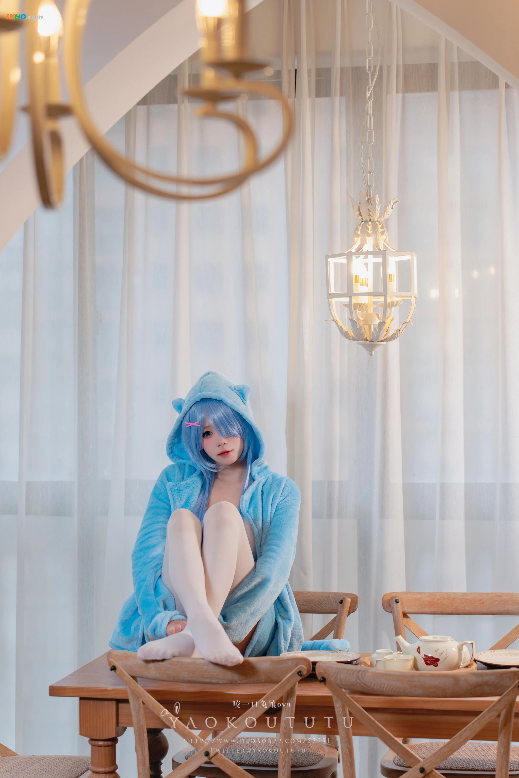 黏黏团子兔 – 『蕾姆喵喵』&小剧场[995MB-50photos]